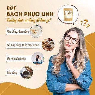 Bột bạch linh 100g, bột bạch phục linh, nguyên chất, thơm mịn, dùng pha uống, đắp mặt - Lãn Ông