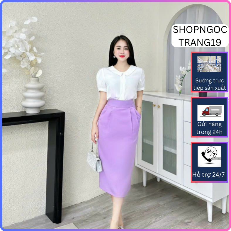 Chân Váy Bút Chì Cạp Cao Che Khuyết Điểm Bụng Bản Cao Cấp 2 Lớp SHOPNGOCTRANG19 CV05