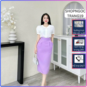 Chân Váy Bút Chì Cạp Cao Che Khuyết Điểm Bụng Bản Cao Cấp 2 Lớp SHOPNGOCTRANG19 CV05
