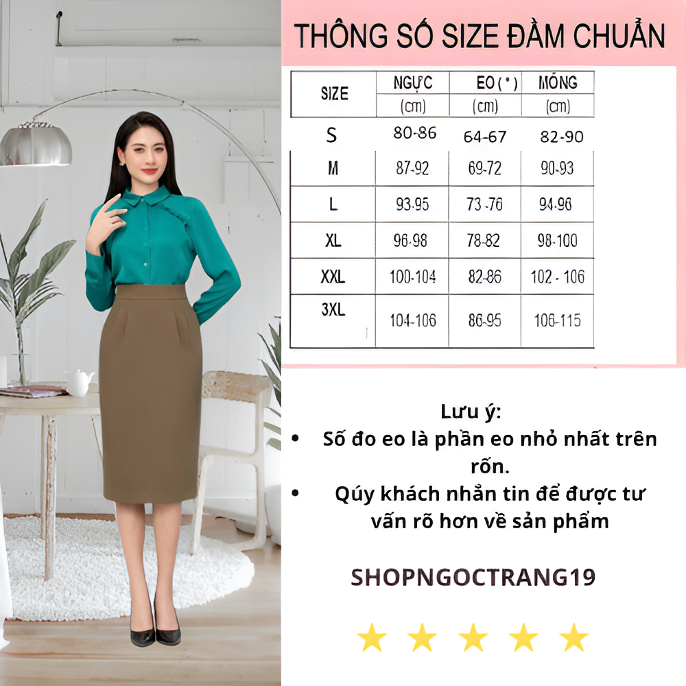 Chân Váy Bút Chì Cạp Cao Che Khuyết Điểm Bụng Bản Cao Cấp 2 Lớp SHOPNGOCTRANG19 CV05