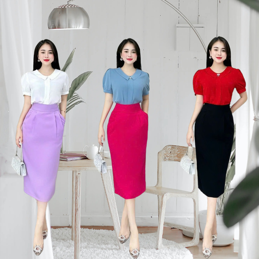 Chân Váy Bút Chì Cạp Cao Che Khuyết Điểm Bụng Bản Cao Cấp 2 Lớp SHOPNGOCTRANG19 CV05