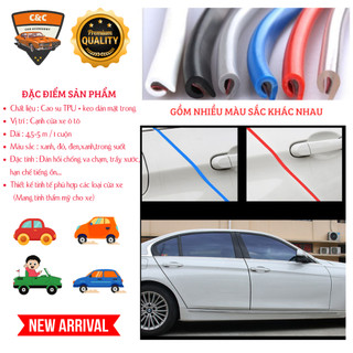 Dải cao su dán mép cửa ô tô chữ U giảm va chạm, trầy xước cửa xe. Gioăng Nẹp cửa xe hạn chế tiếng ồn