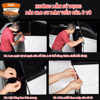 Dải cao su dán mép cửa ô tô chữ U giảm va chạm, trầy xước cửa xe. Gioăng Nẹp cửa xe hạn chế tiếng ồn