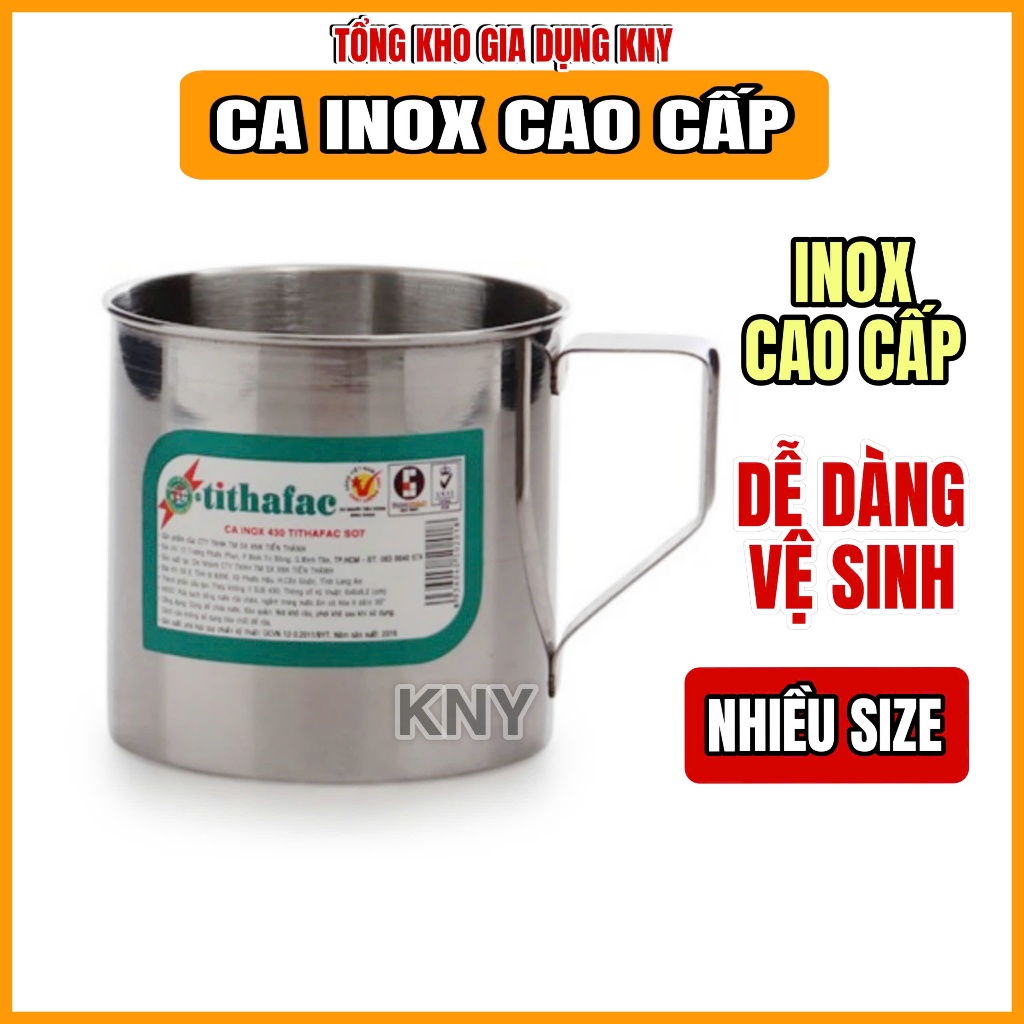 Cốc inox SUS 430 TIẾN THÀNH - Ca Inox TITHAFAC có quai dày dặn siêu bền ...