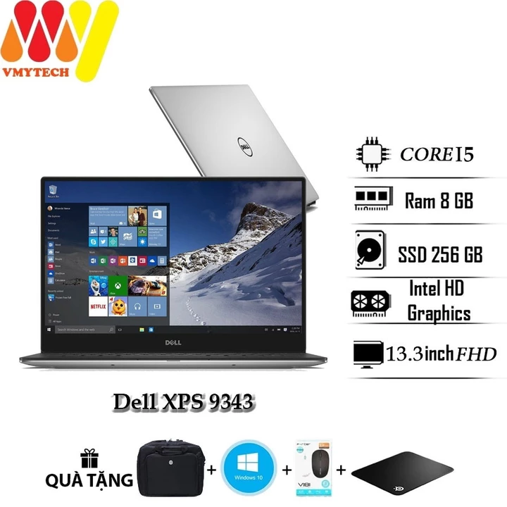 Dell XPS 9343 core i5-5200U, Ram 8GB, SSD 256GB, màn 13.3inch Full HD, laptop mỏng nhẹ cao cấp