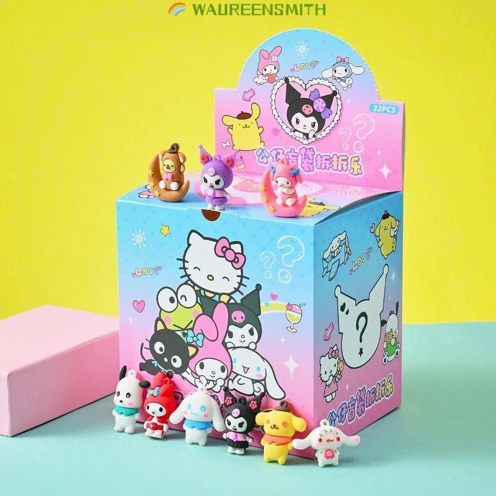 Full box hộp đựng móc khóa Pop Mart bóc quà bí mật hộp - Đồ chơi Sanrio Kuromi PVC Móc khóa đáng yêu cho bé