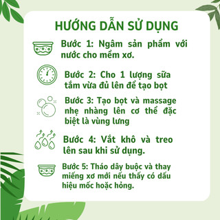 COMBO Cây Kỳ Lưng Xơ Mướp Tự Nhiên(Cán dẹt) + Miếng Xơ Mướp Thay Thế KB Ecolife Làm Sạch Sâu Tẩy Tế Bào Chết