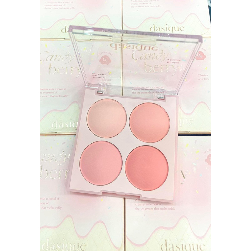 Bảng má Dasique 4 ô màu cam đào lỳ Candy Berry. 4 màu cam trẻ trung năng động.