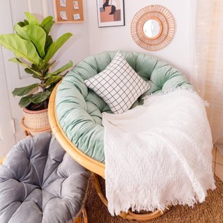 Ghế lười thư giãn Papasan 1m2 giả mây phòng ngủ cho bé, decor ban công, trang trí phòng khách