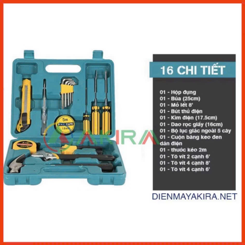 Đồ Nghề Sửa Chữa Đa Năng - BỘ DỤNG CỤ SỬA CHỮA 16 CHI TIẾT - MÃ: DUNGCUSUACHUA58