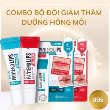 Combo son dưỡng môi khử thâm Mediheal chính hãng làm Mờ Thâm Môi, Mềm Môi, Hồng Môi Labocare Healbalm 10ml (ngày + đêm)