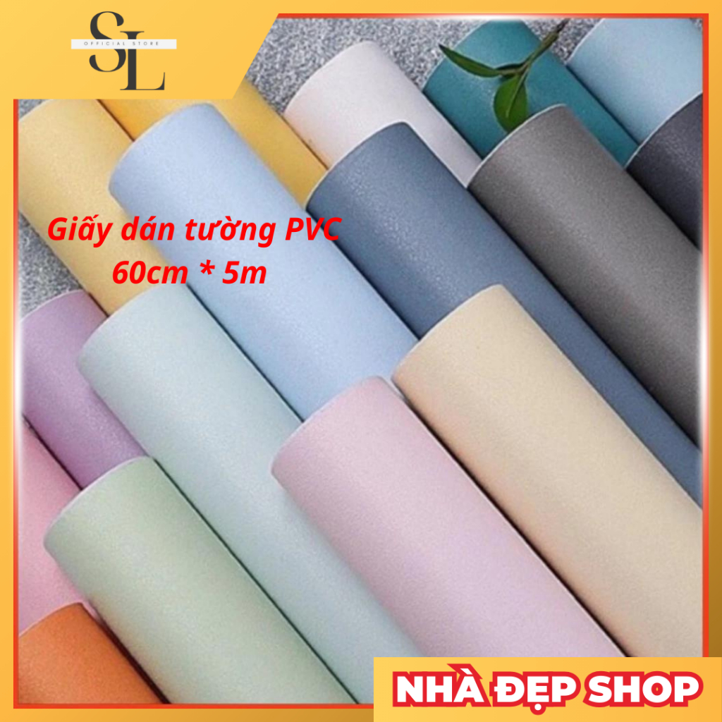 Giấy Dán Tường PVC, dán tường phòng khách, có sẵn keo, Decal dán tường ...