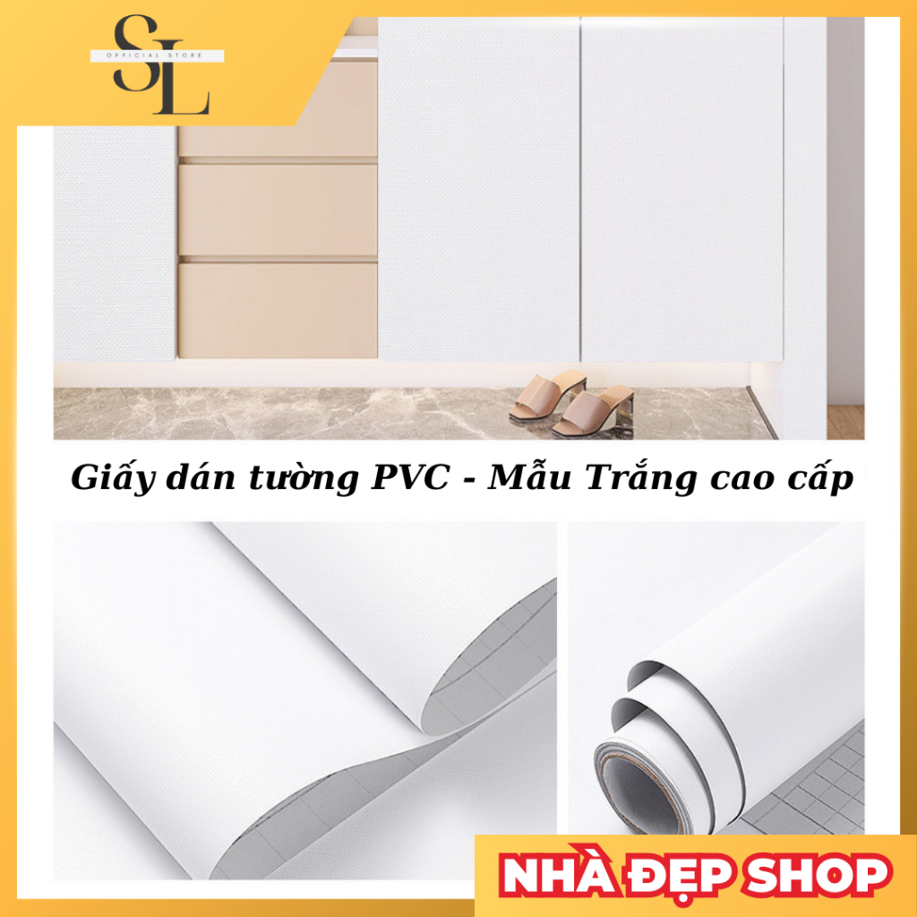 Giấy Dán Tường PVC, dán tường phòng khách, có sẵn keo, Decal dán tường ...