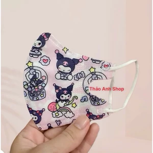Khẩu trang Kuromi cho bé gái vải lụa cao cấp cho bé 0-5 tuổi