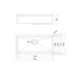 [CHÍNH HÃNG] Chậu Rửa Chén Malloca MS 781 - Thép Không Gỉ 304 - Kèm Thớt Gỗ, Rổ Inox - Kích thước 78x45cm - Bảo Hành — ảnh 4