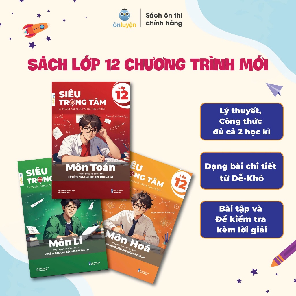 Ảnh Combo 3 Sách Siêu trọng tâm lớp 12 các môn Toán, Lí, Hóa, Anh, Sinh, Lịch sử-Địa lý-Giáo dục KT&PL 1