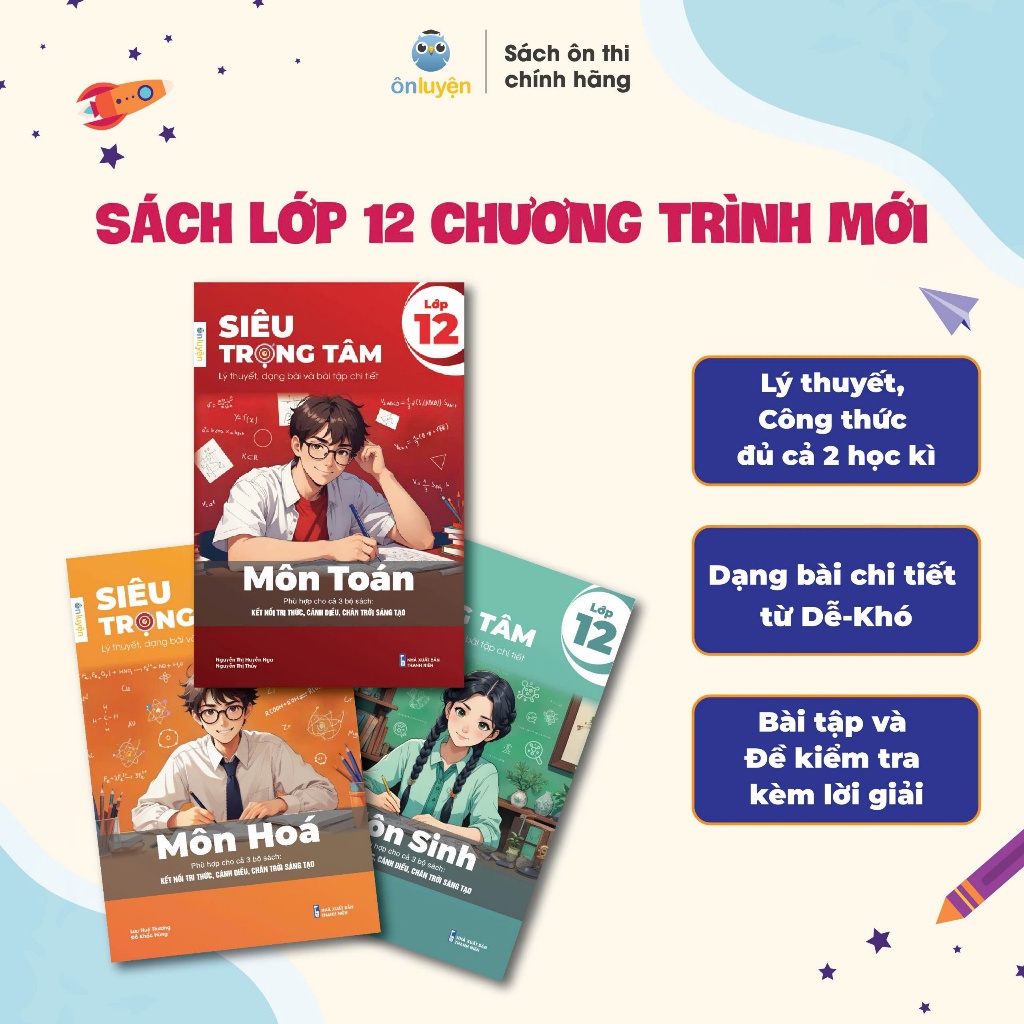 Ảnh Combo 3 Sách Siêu trọng tâm lớp 12 các môn Toán, Lí, Hóa, Anh, Sinh, Lịch sử-Địa lý-Giáo dục KT&PL 4