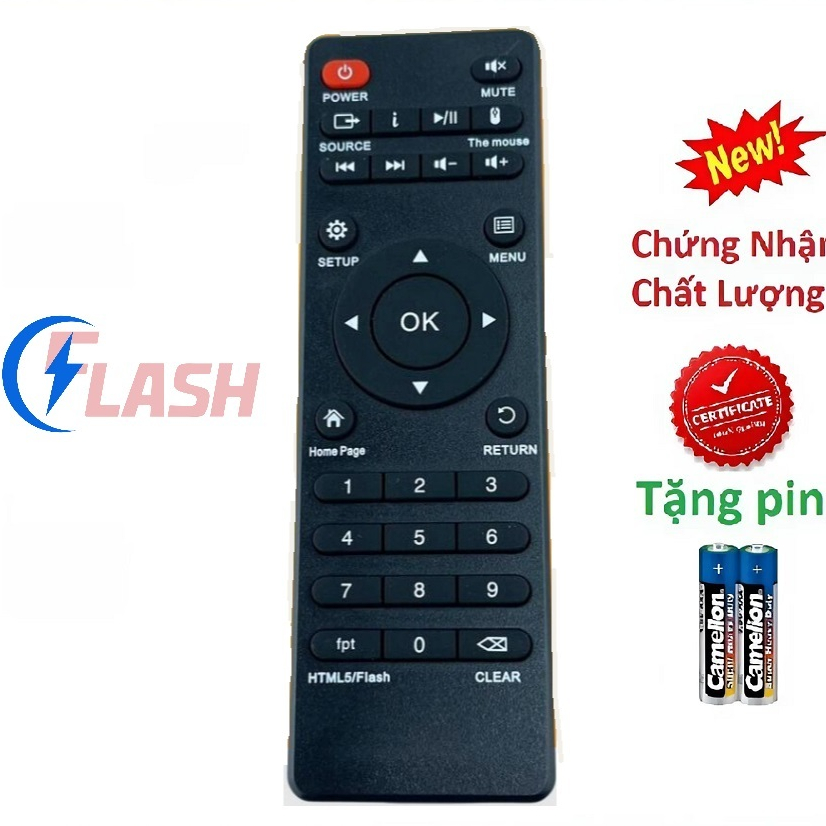 tay điều khiển remote từ xa đầu box có html5/ Flash CLEAR-kèm pin