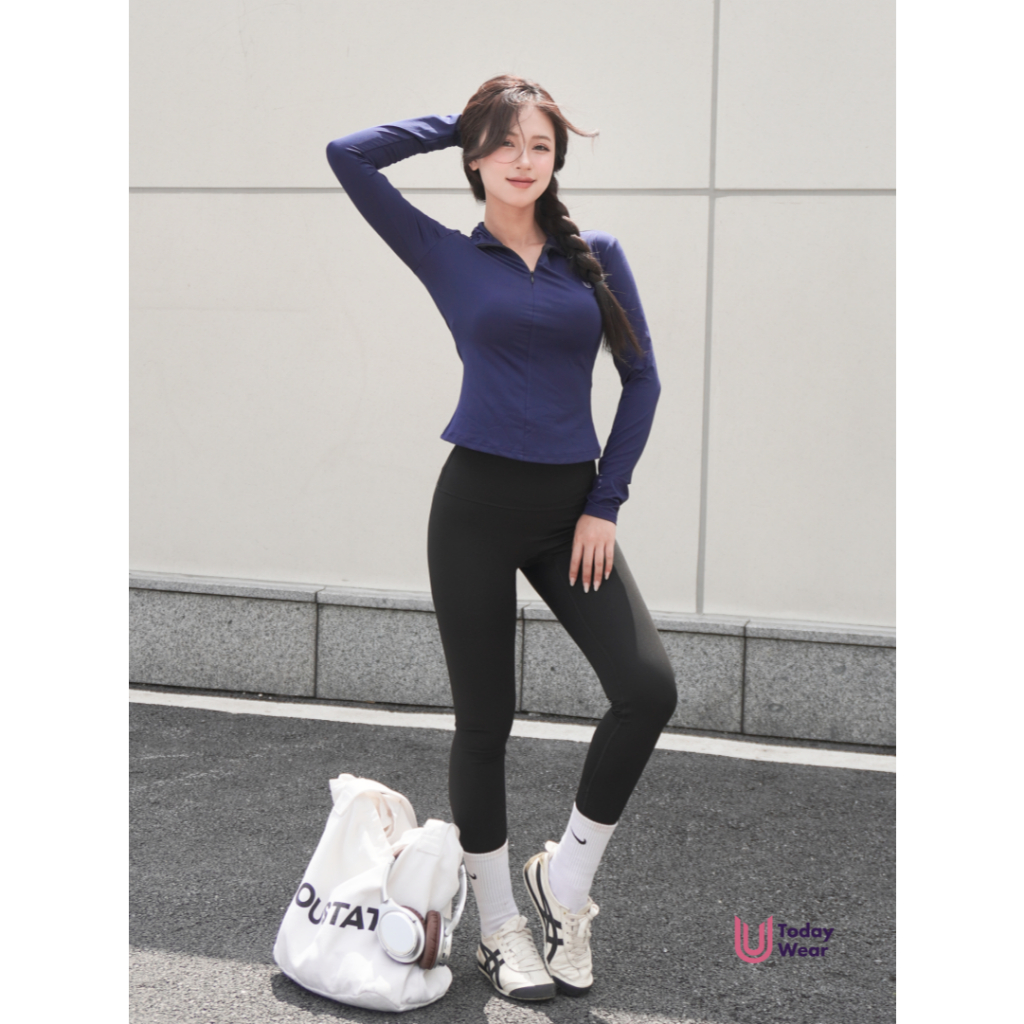 Ảnh Áo thể thao nữ dài tay cổ polo có bigsize Jolie Long Top Today U Wear chống nắng mềm mịn thoải mái tập gym yoga 2
