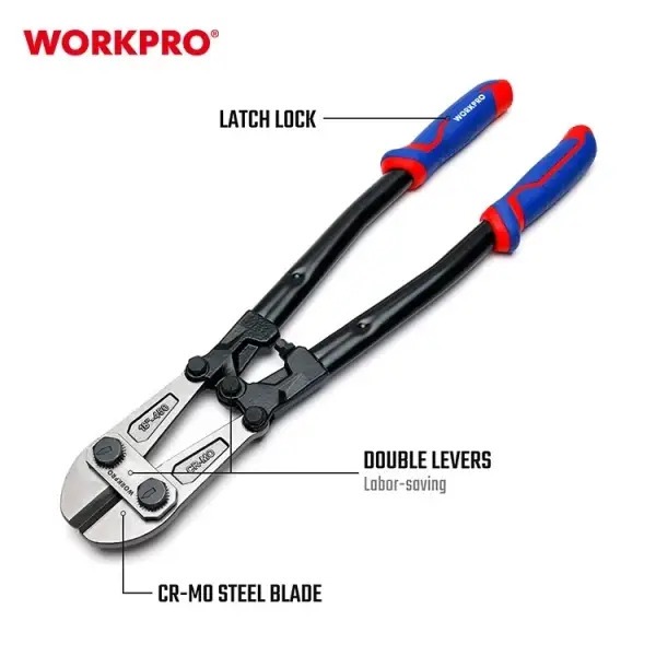 Kìm cộng lực cắt sắt WORKPRO WP216004 kích thước 450mm (18 inch) đường kính cắt tối đa 8mm - Hàng chuẩn chính hãng
