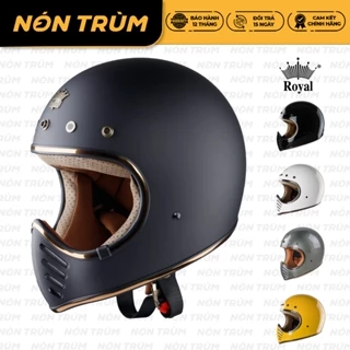 Mũ bảo hiểm fullface Royal H1 classic size L XL có nhiều màu đen trắng vàng xám