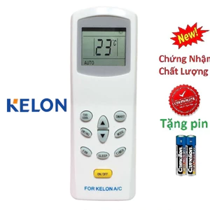 tay điều khiển remote từ xa điều hòa kelon mặt vàng-kèm pin-tay đầu bấm điều hòa kelon mặt vàng
