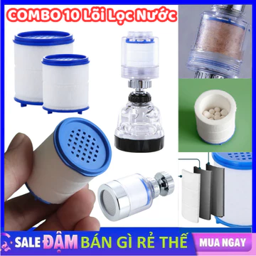 COMBO 10 Lõi Thay Thế Đầu Lọc Vòi Nước Tại Vòi Lõi Bông PP Khử Khuẩn An Toàn Đầu Lọc RF17, RF25#