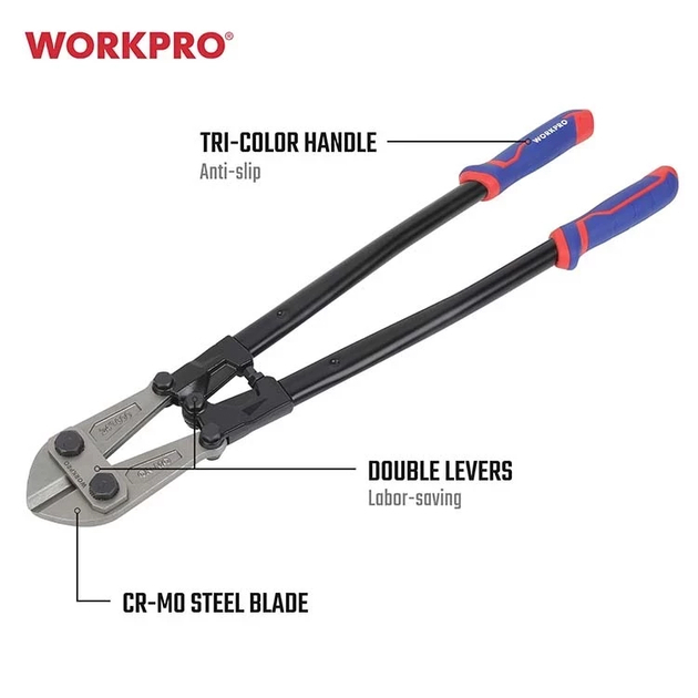 Kìm cộng lực cắt sắt WORKPRO WP216005 kích thước 600mm (24 inch) đường kính cắt tối đa 7mm - Hàng chuẩn chính hãng
