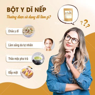 Bột y dĩ nếp 1kg, bột bobo, nguyên chất, thơm mịn, dùng pha uống, nấu cháo, đắp mặ nạ - Lãn Ông