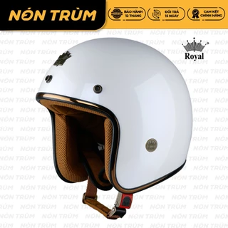 Nón bảo hiểm 3/4 Royal m20c trắng bóng lót tháo lắp dễ dàng để vệ sinh phù hợp với nam và nữ
