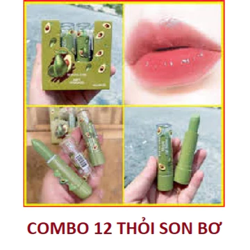 ( 12 thỏi ) Combo 12 thỏi son bơ chính hãng - dưỡng môi hồng tự nhiên