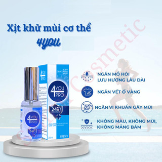 Xịt Khử Mùi Toàn Thân 4YOU SPRAY Giúp Ngăn Tiết Mồ Hôi,Khử Mùi Cơ Thể Không Gây Ố Vàng Áo | Net 30ml