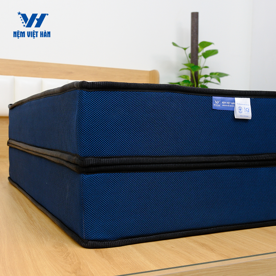 Ảnh Nệm bông ép Việt Hàn Carbon - Hạn Chế Nhức Mỏi, Thấm Hút Mồ Hôi - Gập 2 - Bảo Hành 7 Năm 3