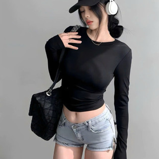Áo Thun Dài Tay Croptop Ôm Fit Body Cotton Mịn 247store  - Aothun310