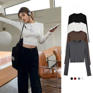 Áo Thun Dài Tay Croptop Ôm Fit Body Cotton Mịn 247store  - Aothun310
