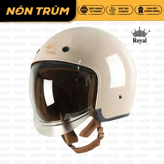 Mũ bảo hiểm 3/4 Royal M139 kính âm màu kem sữa bóng chính hãng bảo hành 12 tháng