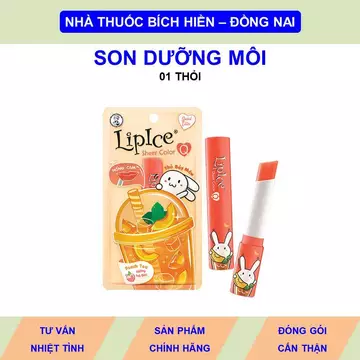 Lipice sheer color 01 thỏi son dưỡng môi hồng cam hương trà đào