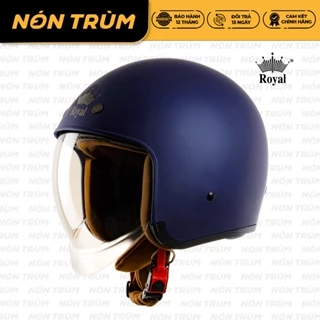 Nón bảo hiểm 3/4 kính âm Royal M139 xanh mực nhám chính hãng bảo hành 12 tháng freeship toàn quốc