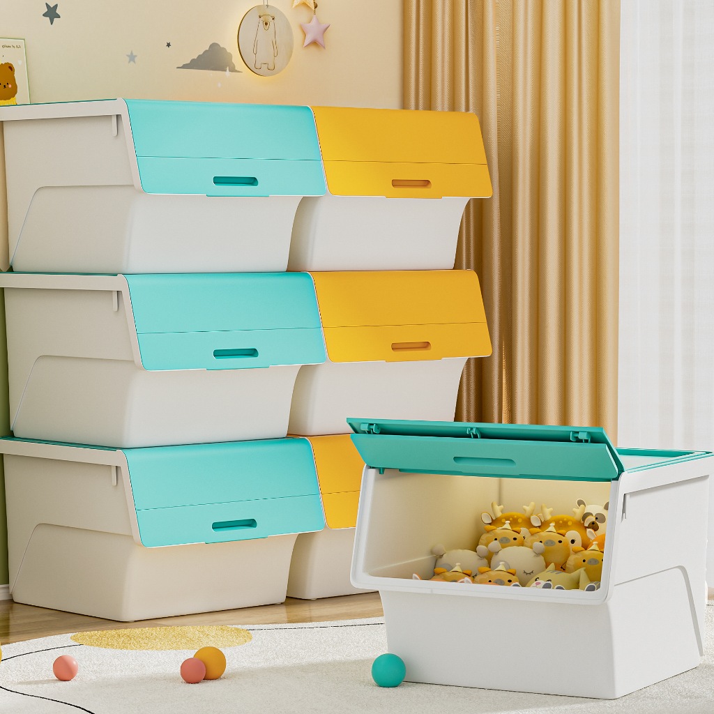 Hộp Đựng Đồ Chơi ENODA HOME Nắp Lật 3 Nấc, Thùng Đựng Đồ Chơi Cho Bé Có Thể Xếp Chồng Q011