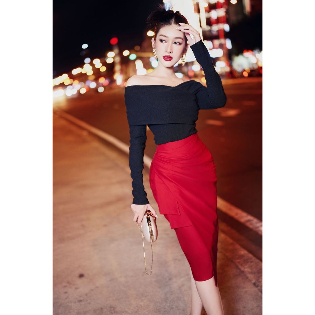 Vella Fashion chân váy bút chì cách điệu ở eo sang chảnh, chân váy công sở, chân váy đi tiệc VV21127