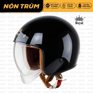 Mũ bảo hiểm 3/4 Royal M139 kính âm đen bóng đi xe máy chính hãng bảo hành 12 tháng