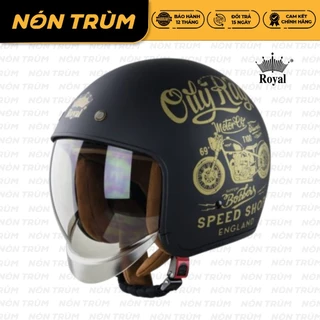 Mũ bảo hiểm 3/4 Royal M139 kính âm V5 đen