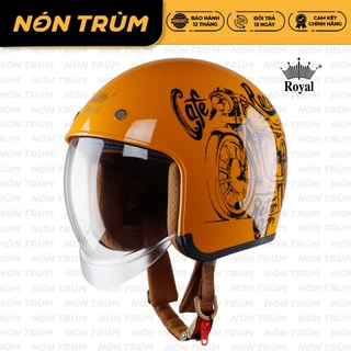 Mũ bảo hiểm 3/4 Royal có kính âm M139 chính hãng V7 bóng đi xe máy đi phượt bảo hành 12 tháng