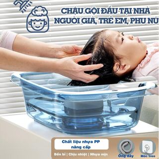 Chậu gội đầu tại nhà LUXHOME có ông thoát nước dài 74cm, đệm mềm thoải mái cho đầu, cổ và vai