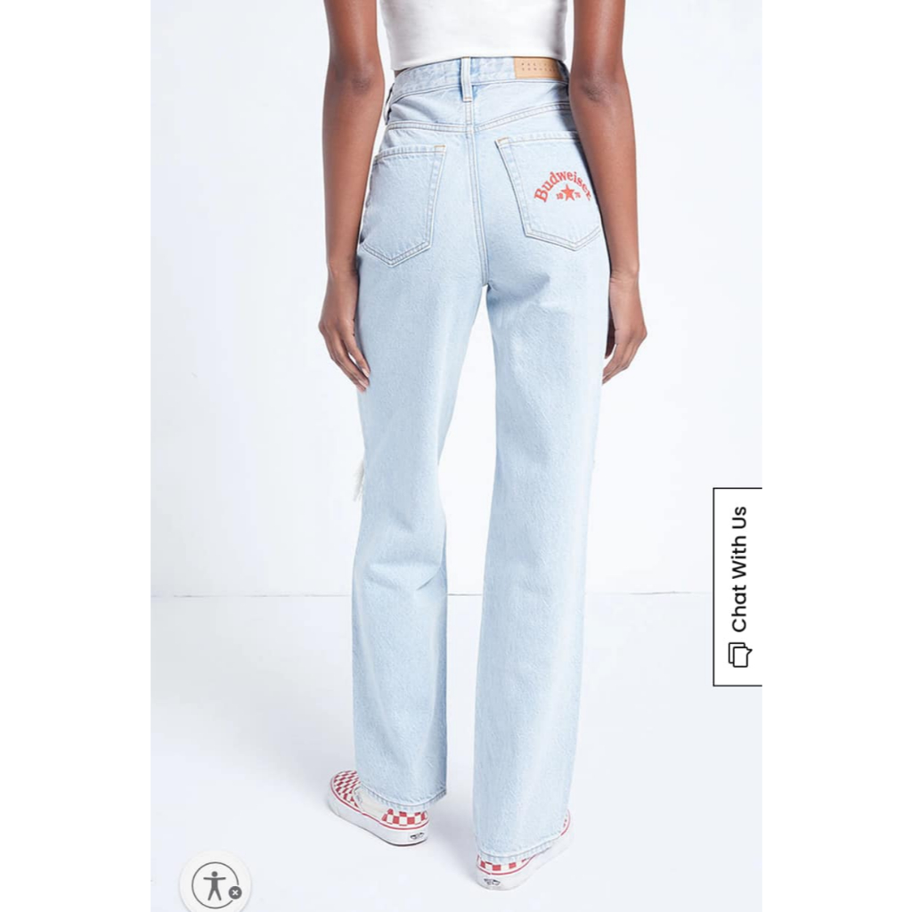 Quần jean rách P4CSUN collab Budweiser size 25