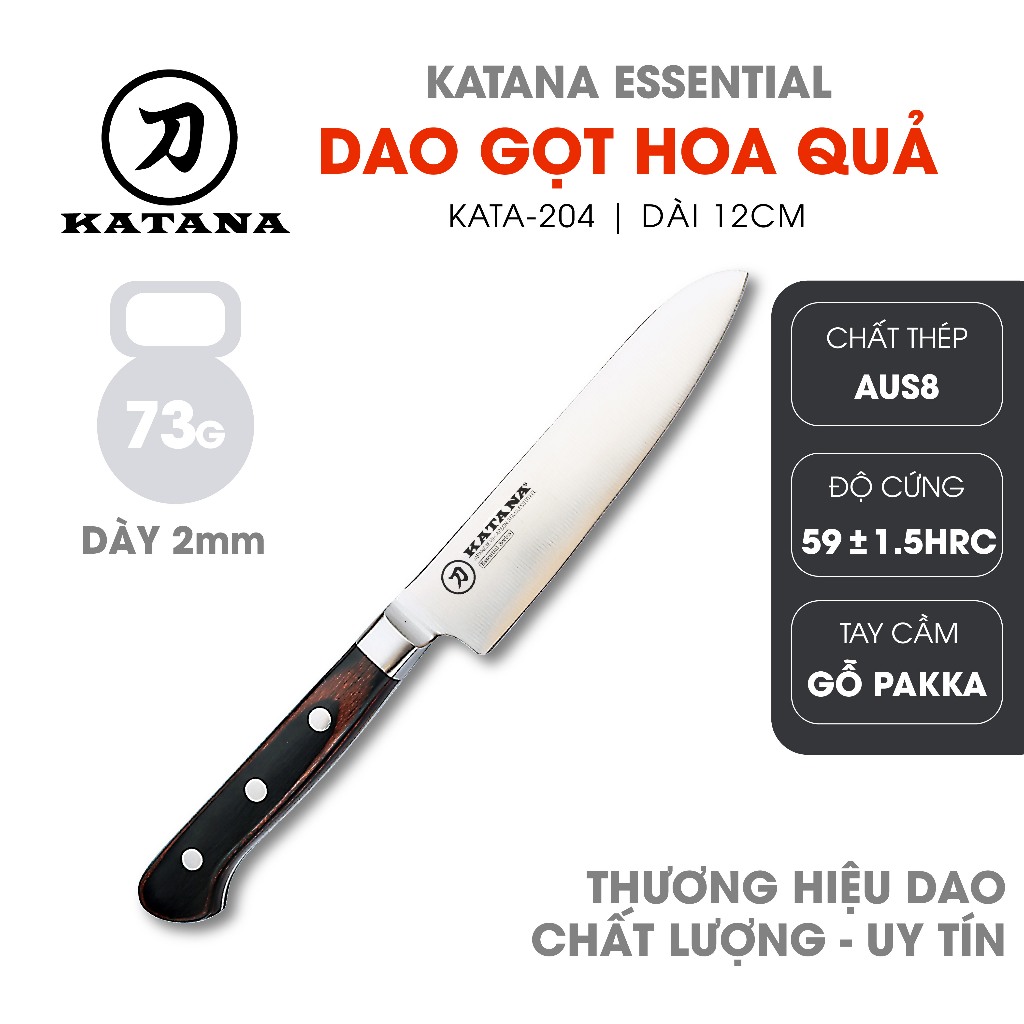 Ảnh Dao Bếp Chính Hãng Thương Hiệu KATANA Essential Tiêu Chuẩn An Toàn Nhật Bản Chống Gỉ - Dao Thái, Dao Chặt và Dao Gọt Tỉa 4