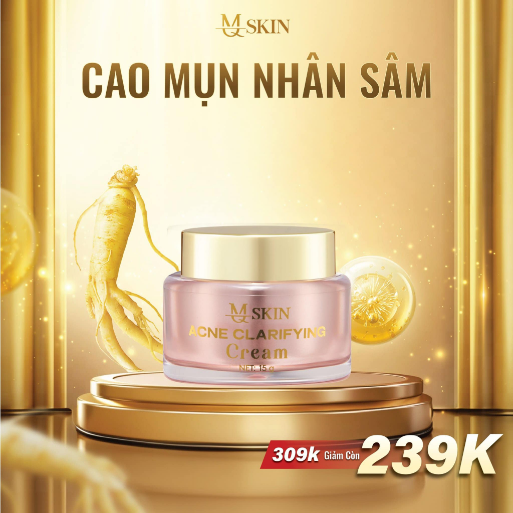 Ảnh Combo Giảm Mụn Mờ Thâm MQ SKIN Cốt Sâm Vàng Dưỡng Da Toàn Diện- Combo Kem Mụn Và Serum Mụn 4