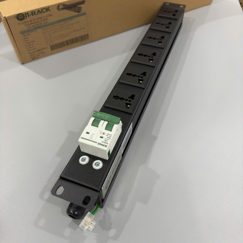 Ổ điện, Thanh nguồn PDU 6 ổ căm loại đa năng hãng Anrack, dùng cho tủ ...