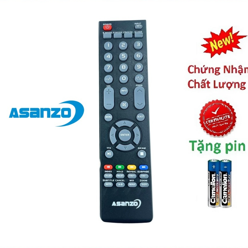 Điều khiển remote từ xa tivi asanzo LCD-kèm pin-tay đầu bấm tivi asanzo LCD