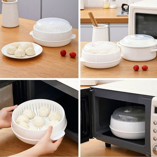 Khay nhựa hấp lò vi sóng 2 tầng nhựa Việt Nhật chịu nhiệt tốt xửng hấp bánh